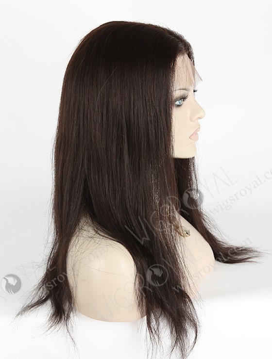 In Stock Chinese Virgin Hair 18" Natural Straight Color #2 Silk Top Full Lace Wig STW-703-4904