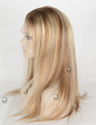 Charming Blonde Human Wig With Brown Roots Color FLW-04253