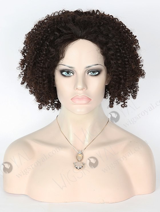 In Stock Brazilian Virgin Hair 16" tight spiral curl Natural Color Silk Top Glueless Wig GL-04049