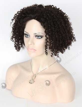 In Stock Brazilian Virgin Hair 16" tight spiral curl Natural Color Silk Top Glueless Wig GL-04049