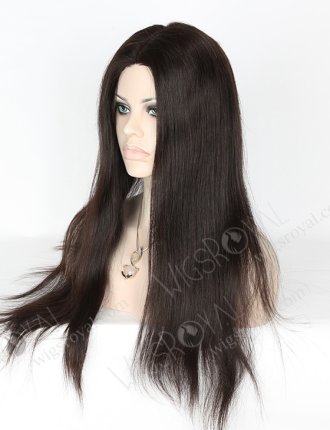 In Stock Brazilian Virgin Hair 20" Straight Natural Color Silk Top Glueless Wig GL-04038