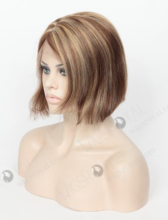 In Stock Brazilian Virgin Hair 6-8" Straight 4# With 24#(35%) Highlight Color Full Lace Wig FLW-04140