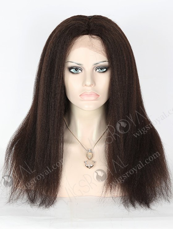 In Stock Brazilian Virgin Hair 18" Kinky Straight Natural Color Full Lace Wig FLW-04216-6326