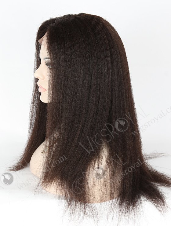In Stock Brazilian Virgin Hair 18" Kinky Straight Natural Color Full Lace Wig FLW-04216-6328