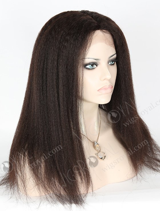 In Stock Brazilian Virgin Hair 18" Kinky Straight Natural Color Full Lace Wig FLW-04216-6329
