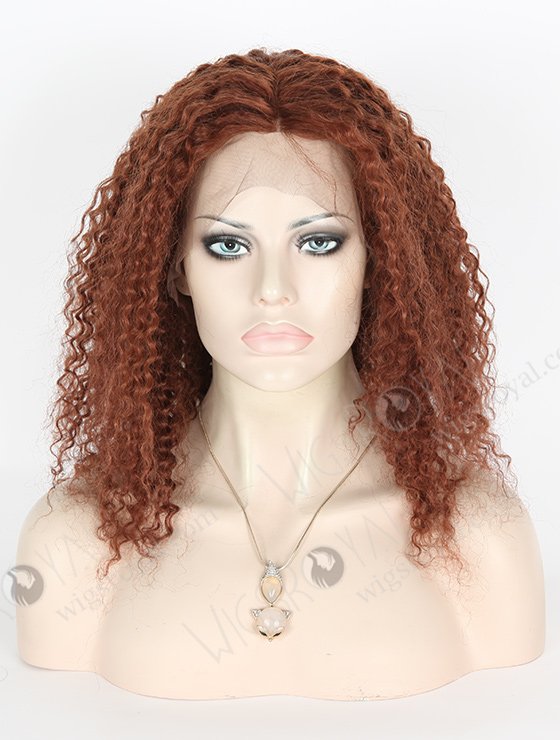 In Stock Chinese Virgin Hair 16" Kinky Curl 33# Color Full Lace Wig FLW-07333-6381