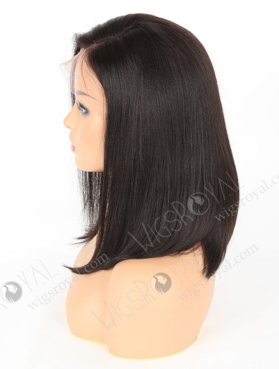 In Stock Indian Remy Hair 12" BOB+YAKI Color #1b Lace Front Wig MLF-01011-6775