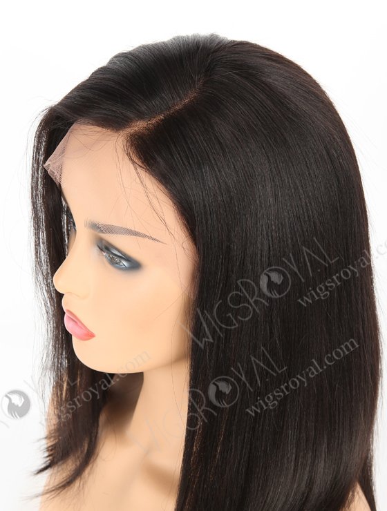 In Stock Indian Remy Hair 12" BOB+YAKI Color #1b Lace Front Wig MLF-01011-6777