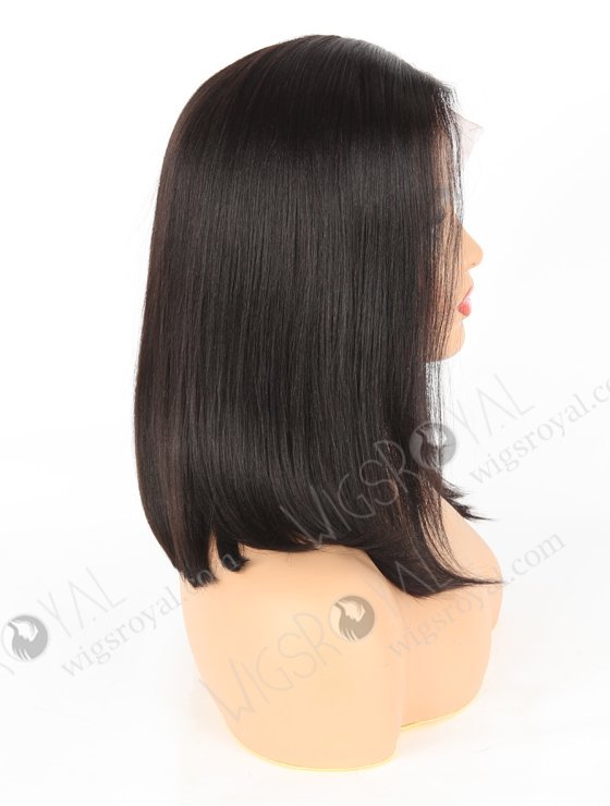 In Stock Indian Remy Hair 12" BOB+YAKI Color #1b Lace Front Wig MLF-01011-6779