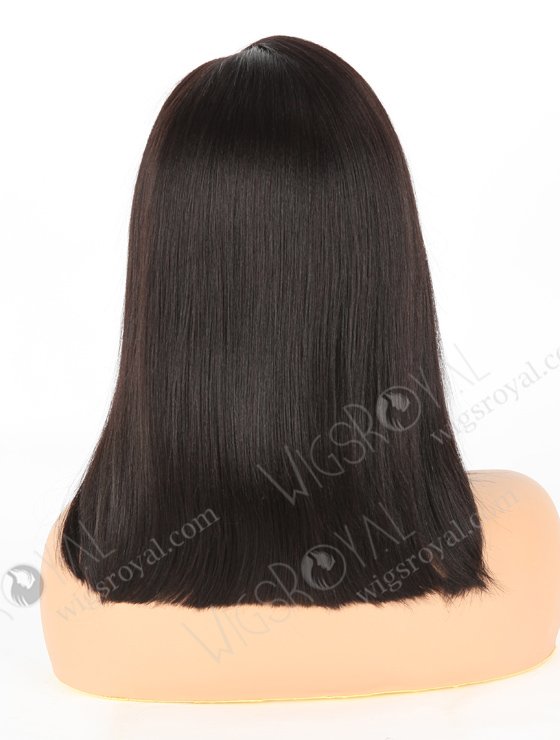 In Stock Indian Remy Hair 12" BOB+YAKI Color #1b Lace Front Wig MLF-01011-6778