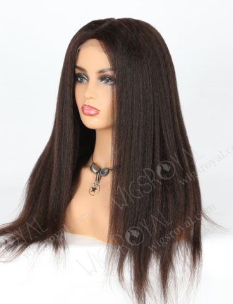 In Stock Malaysian Virgin Hair 20" Italian Yaki Natural Color Silk Top Full Lace Wig STW-313