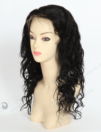 Full Lace Wigs With Baby Hair On Sale Human Hair 16" Very Wavy 25mm 1# Color FLW-01202