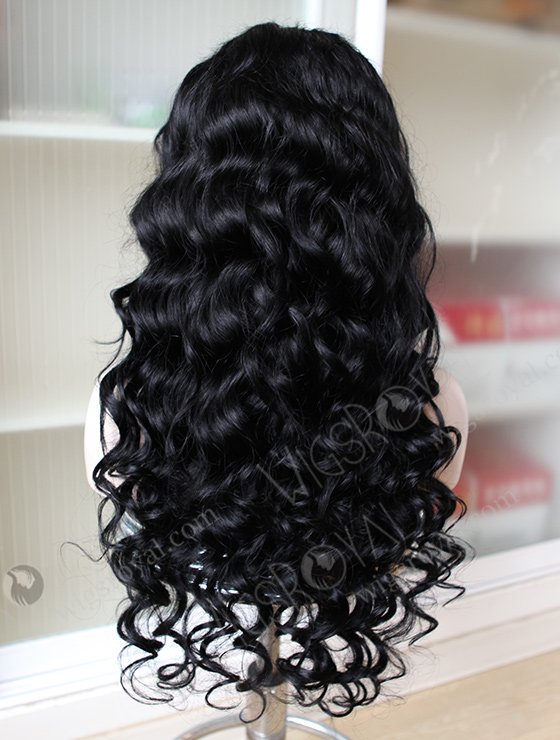 Best Quality Peruvian Hair Curly Jet Black Color Silk Top Full Lace Wig WR-ST-035-6959