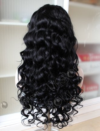 Best Quality Peruvian Hair Curly Jet Black Color Silk Top Full Lace Wig WR-ST-035