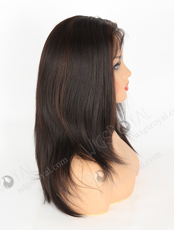 Yaki Full Lace Wigs Human Hair 14" With Baby Hair 1b/4# Highlights FLW-01160-7037