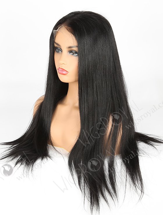 In Stock Indian Remy Hair 20" Yaki 1# Color Full Lace Wig FLW-01578-7407