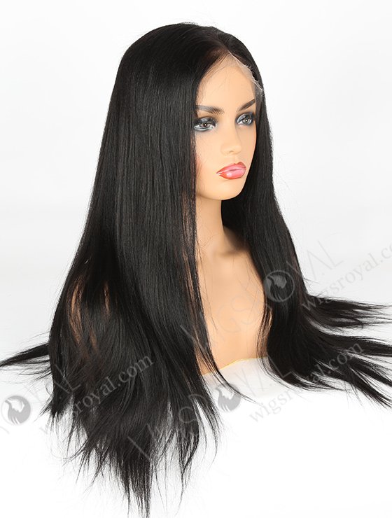 In Stock Indian Remy Hair 20" Yaki 1# Color Full Lace Wig FLW-01578-7409
