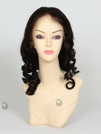 Loose Curly Wigs 16" Big Curl 1b# Color Corkscrew Curl Wig FLW-01251