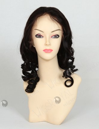 Loose Curly Wigs 16" Big Curl 1b# Color Corkscrew Curl Wig FLW-01251