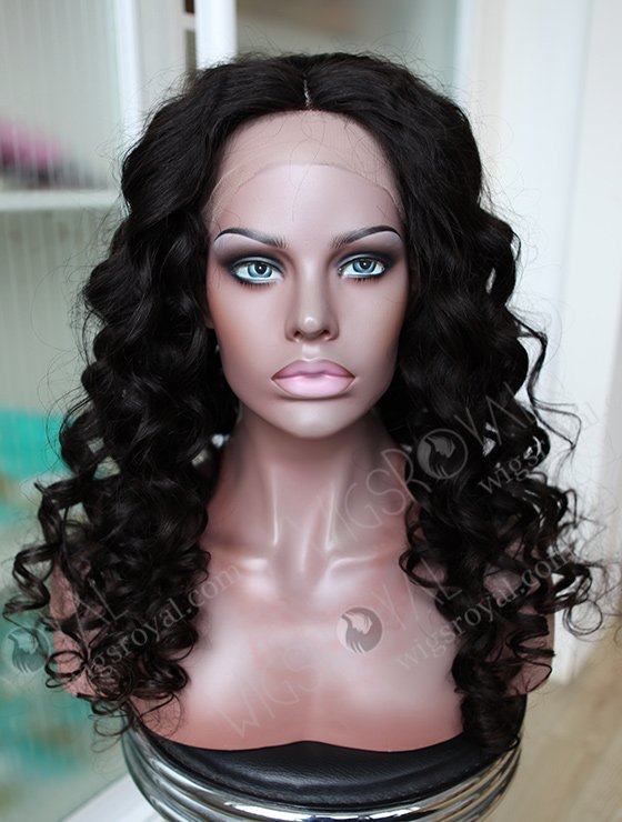 High Quality Long Human Hair Bouncy Curly Silk Top Full Lace Wigs WR-ST-037-7018