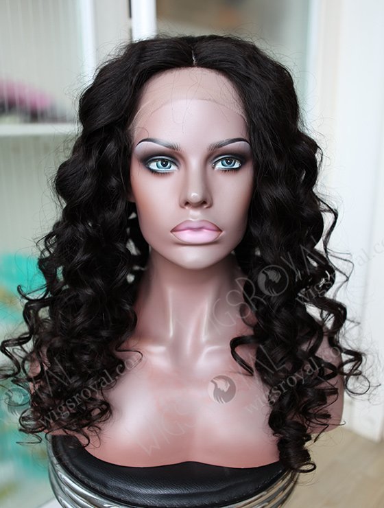 High Quality Long Human Hair Bouncy Curly Silk Top Full Lace Wigs WR-ST-037-7020