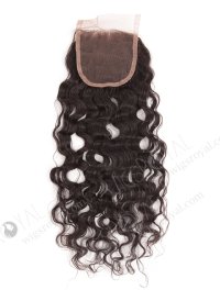 In Stock Indian Remy Hair 16" Natural Curly Natural Color Top Closure STC-277