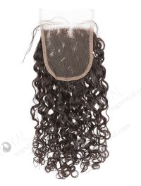 In Stock Indian Remy Hair 16" Loose Pixie Curl Natural Color Top Closure STC-385