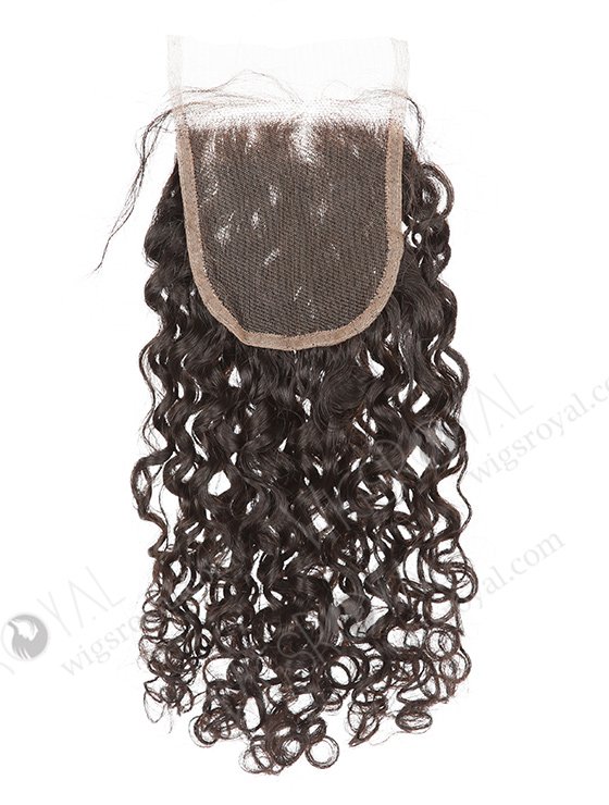 In Stock Indian Remy Hair 16" Loose Pixie Curl Natural Color Top Closure STC-385
