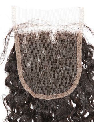 In Stock Indian Remy Hair 16" Loose Pixie Curl Natural Color Top Closure STC-385