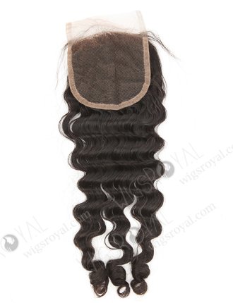 In Stock Indian Remy Hair 14" Deep Curl Natural Color Top Closure STC-352