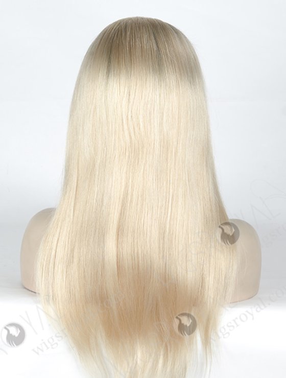 Natural Looking Part Brown Root With White Color European Hair Silk Top Full Lace Wig WR-ST-051-7781
