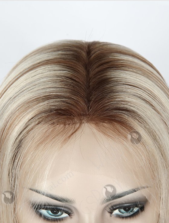 Beautiful Highlight White Color 14'' European Virgin Straight Silk Top Full Lace Wig WR-ST-050-7764