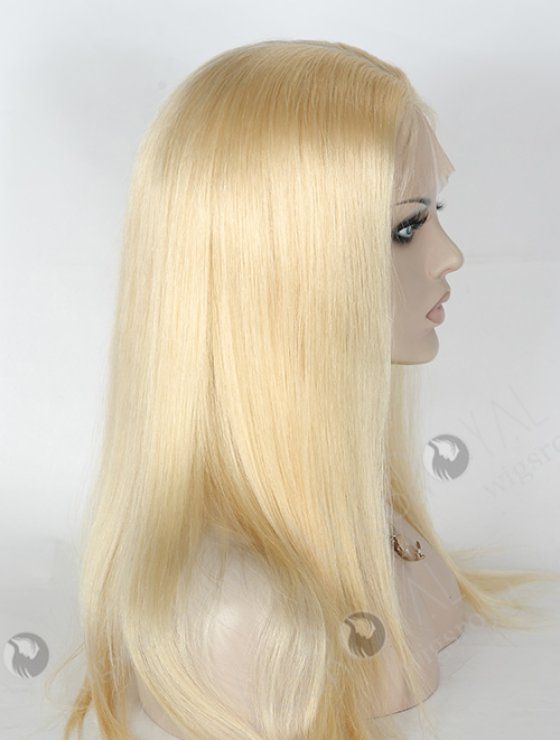 Cuticle Aligned European Raw Human Hair Wigs Blonde Color Silk Top Full Lace Wig WR-ST-049-7751