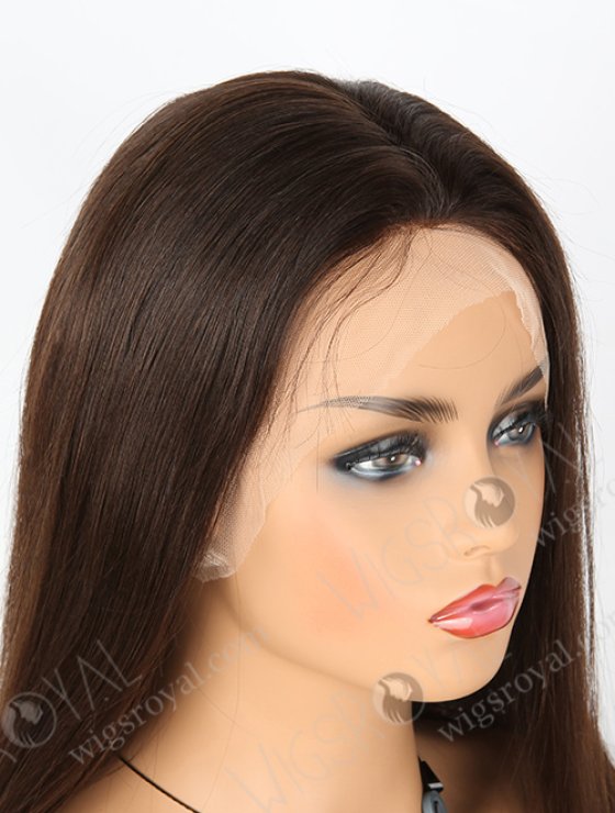 Long Straight Human Hair Natural Color Mimic Human Scalp Parting Full Lace Wig WR-ST-048-7742