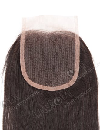 In Stock Chinese Virgin Hair 16" Yaki Natural Color Top Closure STC-329