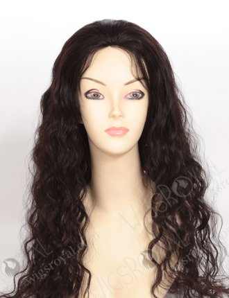 Brazilian Virgin Very Wavy 25mm Natural Black Human Hair Hidden Knots Glueless Wig WR-GL-043