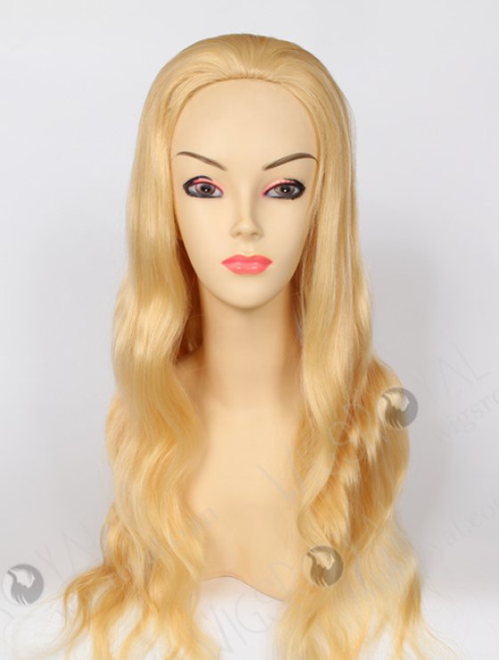 Long Human Hair Indian Virgin Blonde Color Body Wave Glueless Wig WR-GL-040-8173