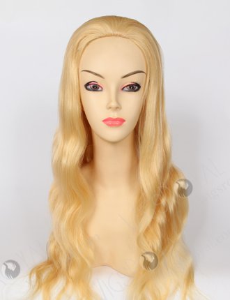 Long Human Hair Indian Virgin Blonde Color Body Wave Glueless Wig WR-GL-040