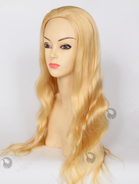 Long Human Hair Indian Virgin Blonde Color Body Wave Glueless Wig WR-GL-040-8176