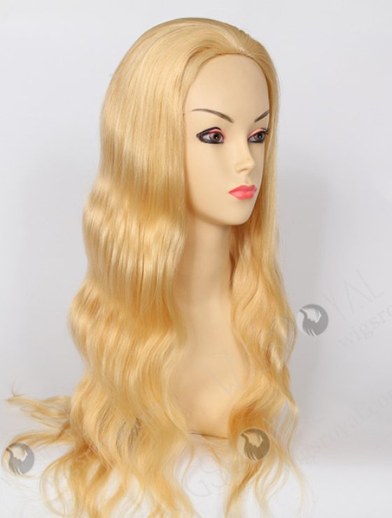 Long Human Hair Indian Virgin Blonde Color Body Wave Glueless Wig WR-GL-040-8175