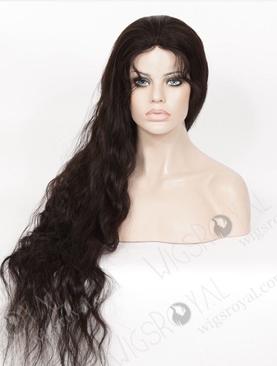 Ultra Long 36 Inches Natural Color Natural Wave Human Hair Silk Top Glueless Wigs WR-GL-044-8209