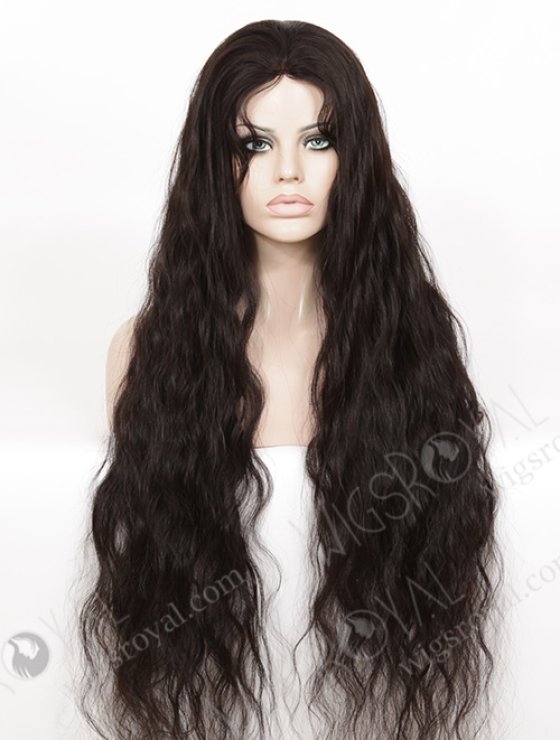 Ultra Long 36 Inches Natural Color Natural Wave Human Hair Silk Top Glueless Wigs WR-GL-044-8210
