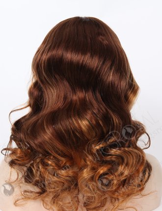 Ombre Reddish Brown Color Middle Parting Glueless Lace Wig WR-GL-042