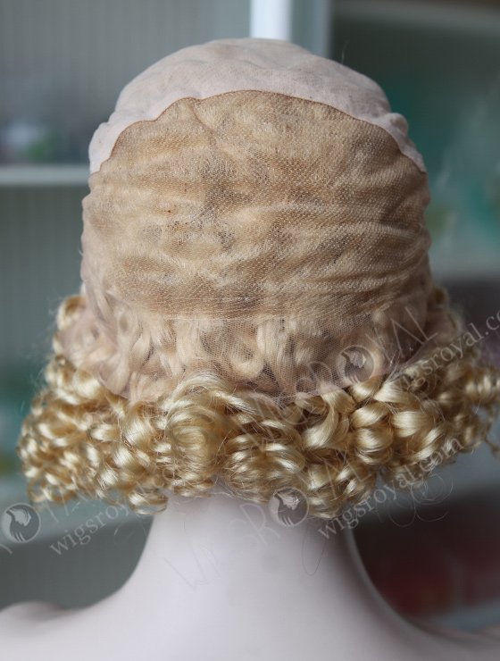 Pixie Cut Short Style Curly Human Hair Blonde Color Full Lace Wig WR-ST-036-8483
