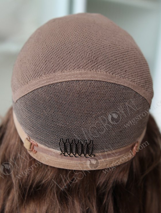 Brown Color Wavy European Virgin Human Hair Silk Top Full Lace Wigs For Hair Loss WR-ST-030-8465