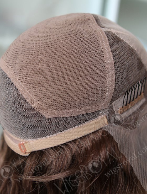 Brown Color Wavy European Virgin Human Hair Silk Top Full Lace Wigs For Hair Loss WR-ST-030-8464