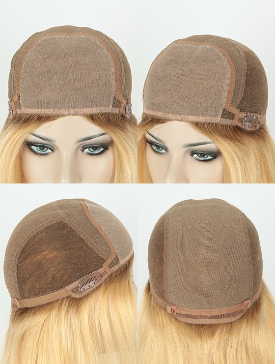 Mongolian Virgin Human Hair Highlight Balayage Color Short Style Glueless Wig WR-GL-053-8807