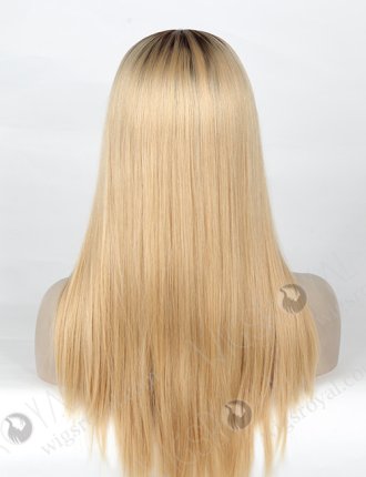 Brown Root Color With Blonde Color Human Hair Silk Top Full Lace Wigs WR-GL-056