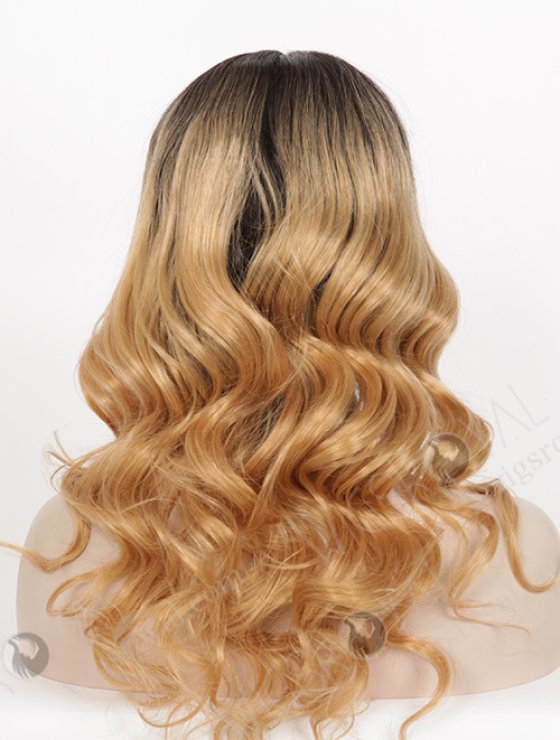 Ombre Color Wavy Blonde Virgin Human Hair Glueless Wigs For Women WR-GL-050-8772
