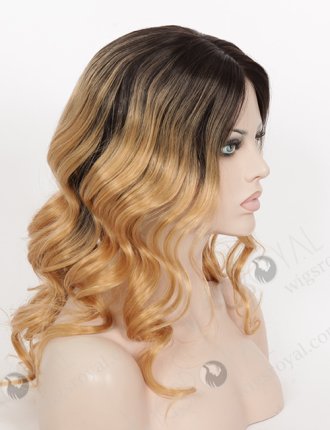 Ombre Color Wavy Blonde Virgin Human Hair Glueless Wigs For Women WR-GL-050